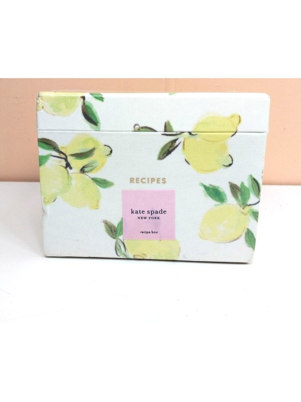 Kate Spade New York Lemon Recipe Box With Dividers & Recipe Cards SEALED